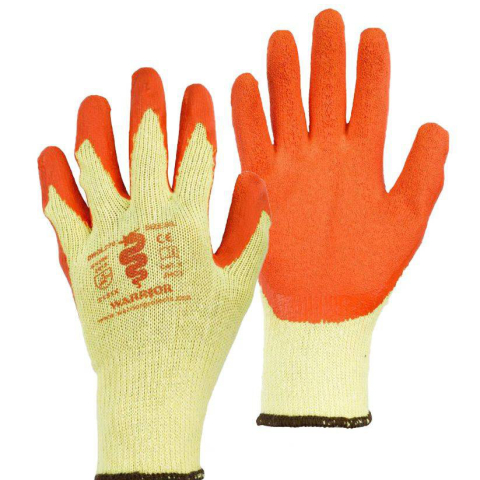 A Pair of Latex Gloves in Orange