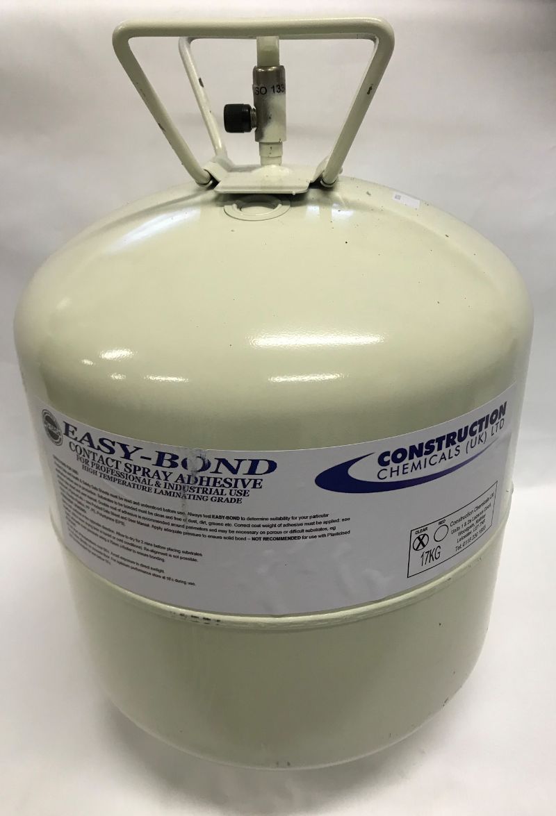 17.5kg Pressurised Canister of Easy Bond Gold Heat Resistant Spray Contact Adhesive