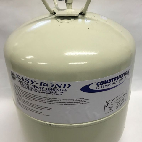 17.5kg Pressurised Canister of Easy Bond Gold Heat Resistant Spray Contact Adhesive