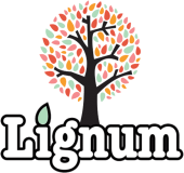 Lignum wordmark with tree